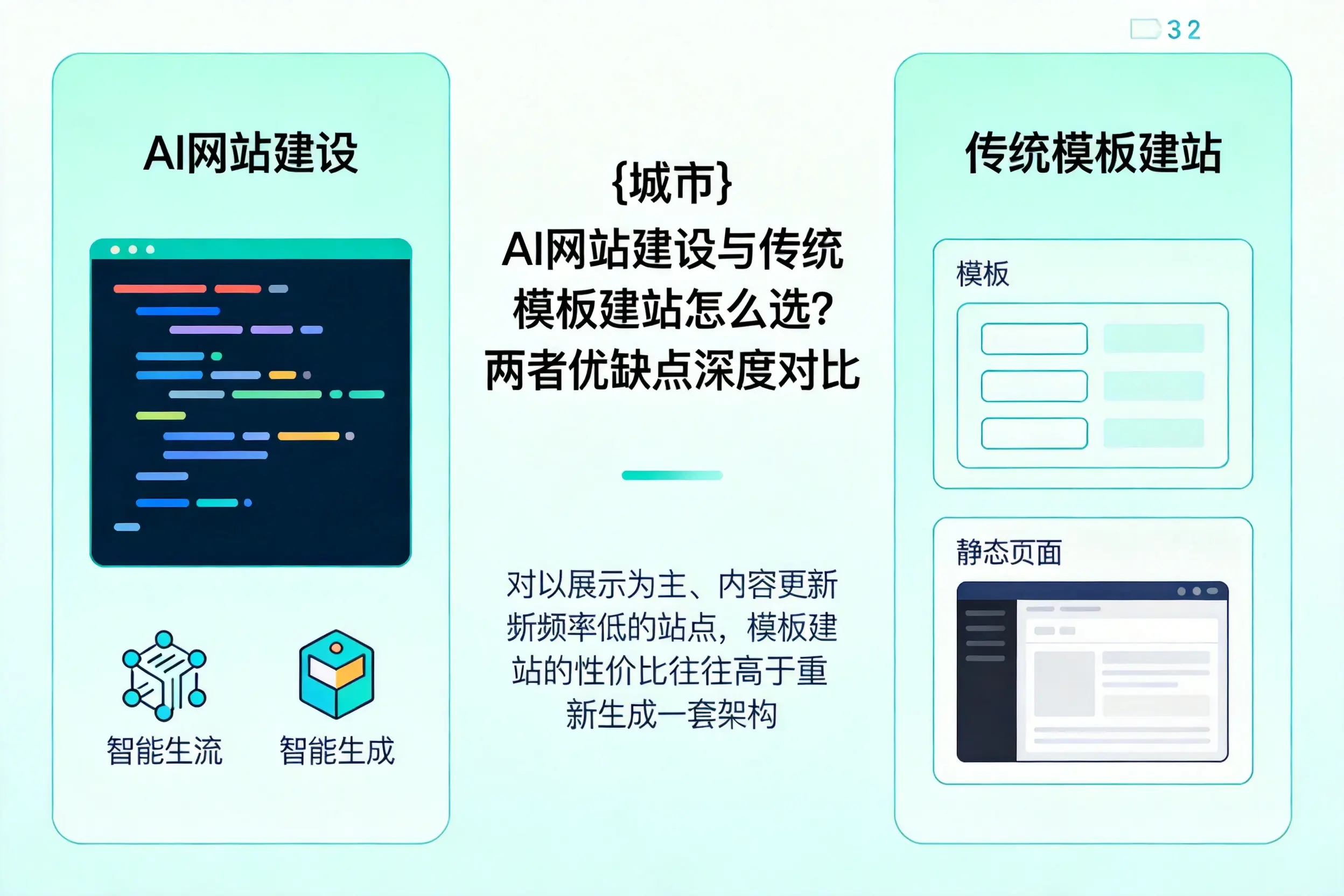 七台河AI网站建设与传统模板建站怎么选？两者优缺点深度对比
