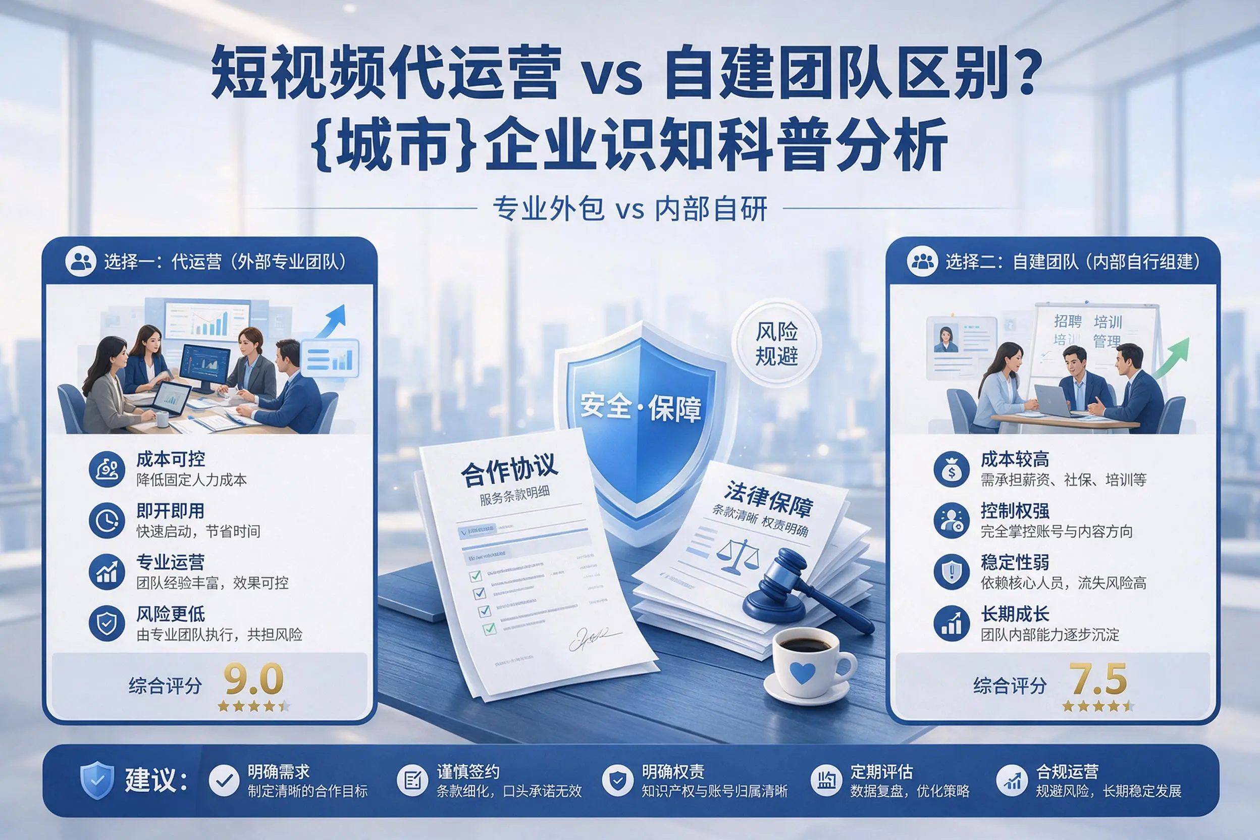 短视频代运营与自建团队区别?七台河企业认知科普分析