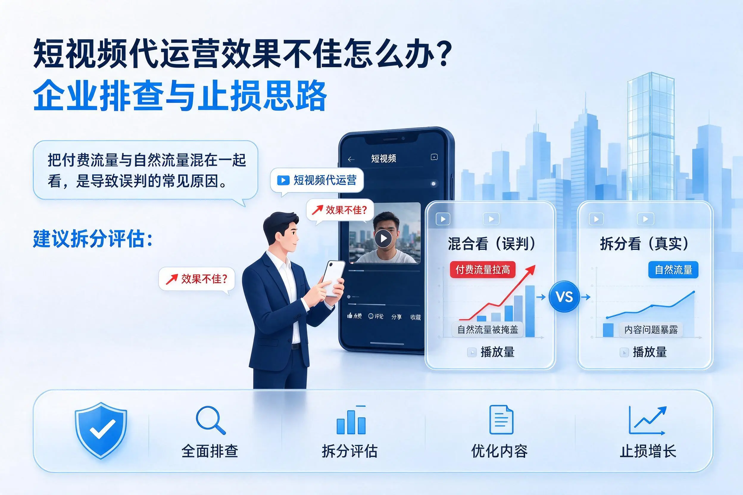短视频代运营效果不佳怎么办？七台河企业排查与止损思路