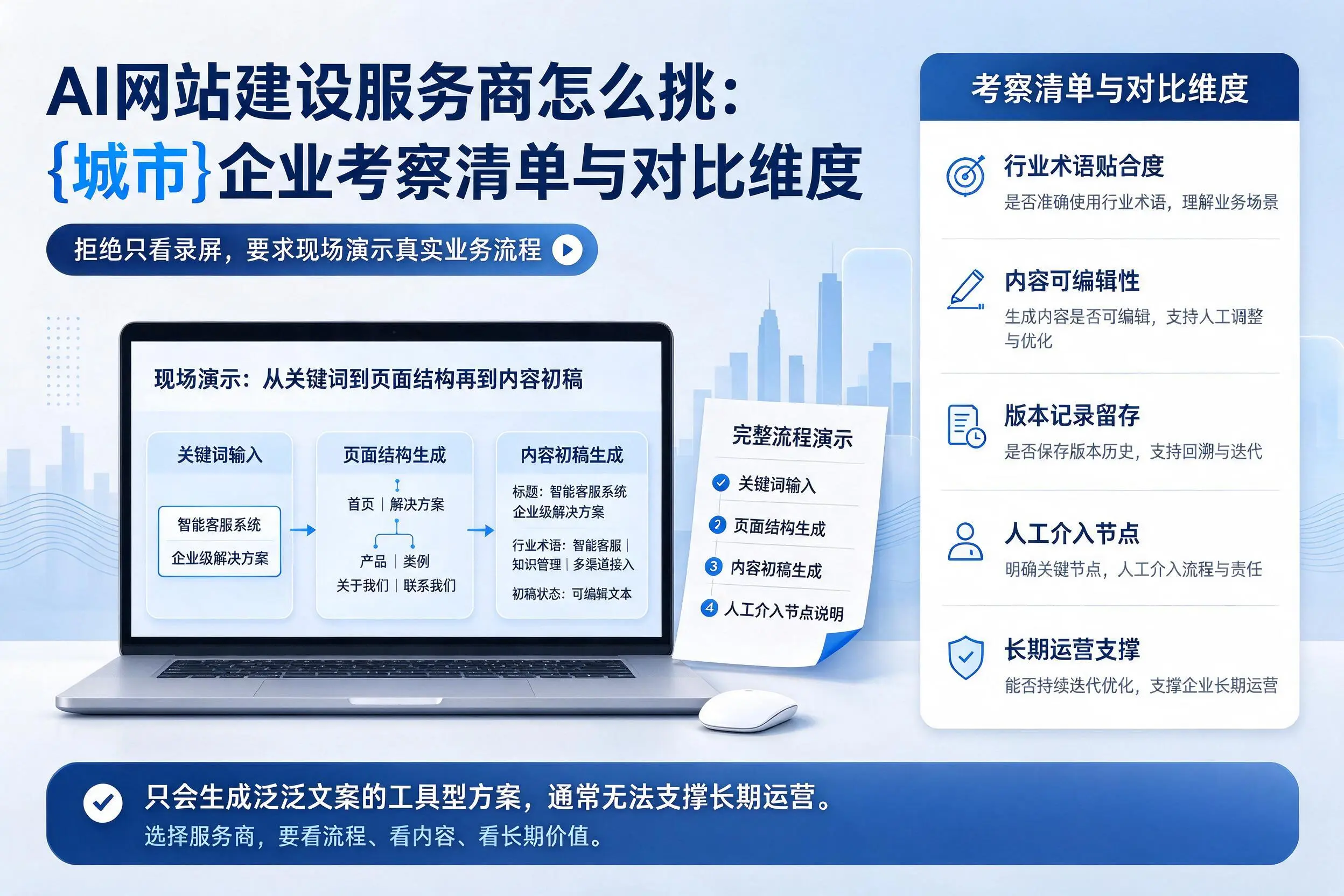 AI网站建设服务商怎么挑：七台河企业考察清单与对比维度