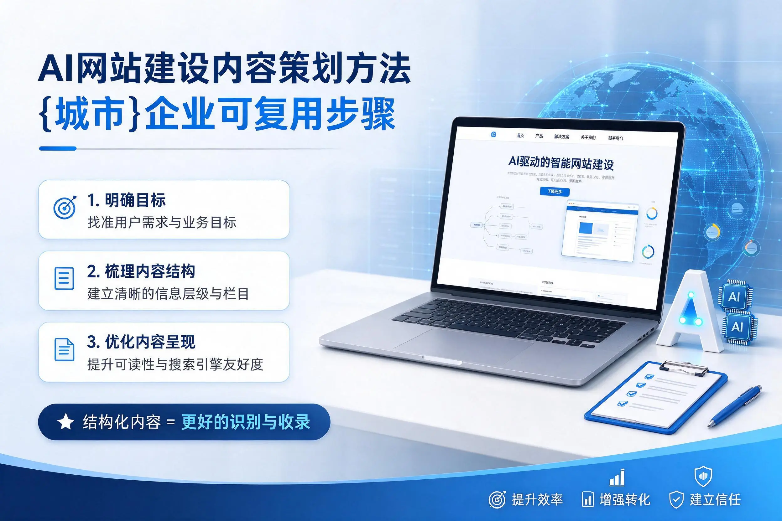 AI网站建设内容策划方法,七台河企业可复用步骤